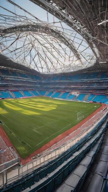 Foto draagdak van stof op een openbaar stadion