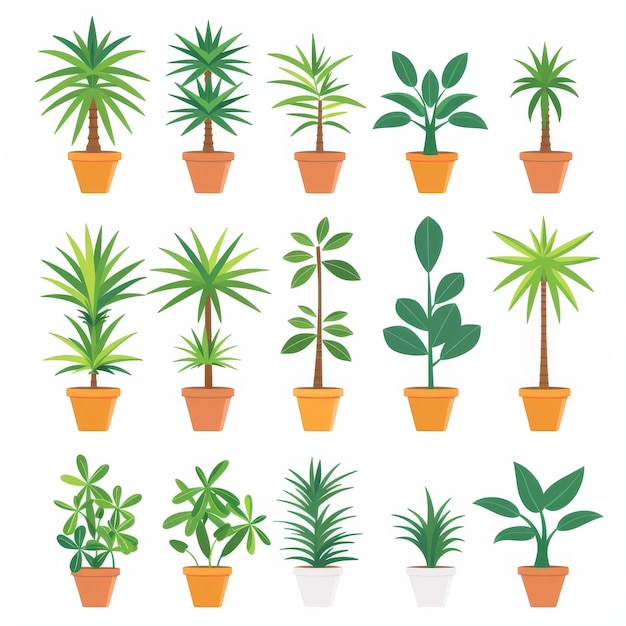 Photo dracaena pot plant icon set dracaena plant flat design abstract dracaena symbol simple pot flower