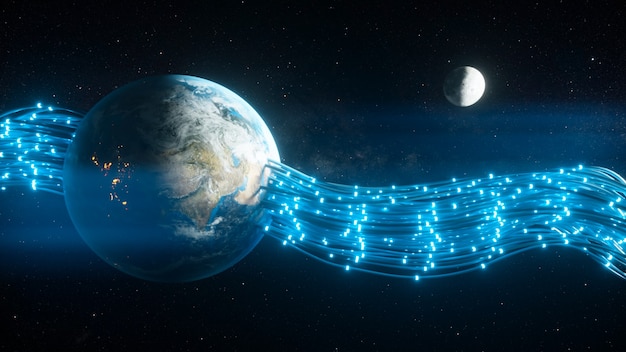 Draden die door de planeet aarde gaan en deze energie geven