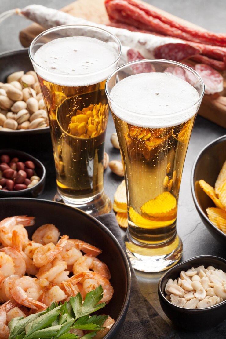 ドラフトビールとスナック