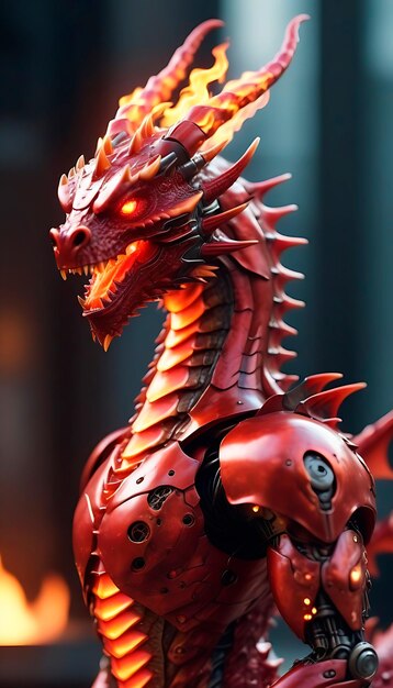 Photo dragao vermelho em furia