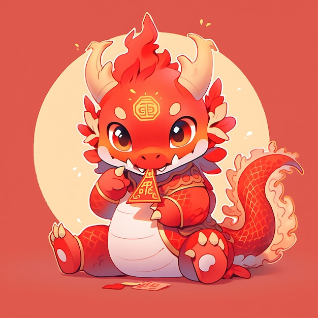 Photo dragon in asian culture cute dragon of chinese for lunar new years theme be more happy and bright