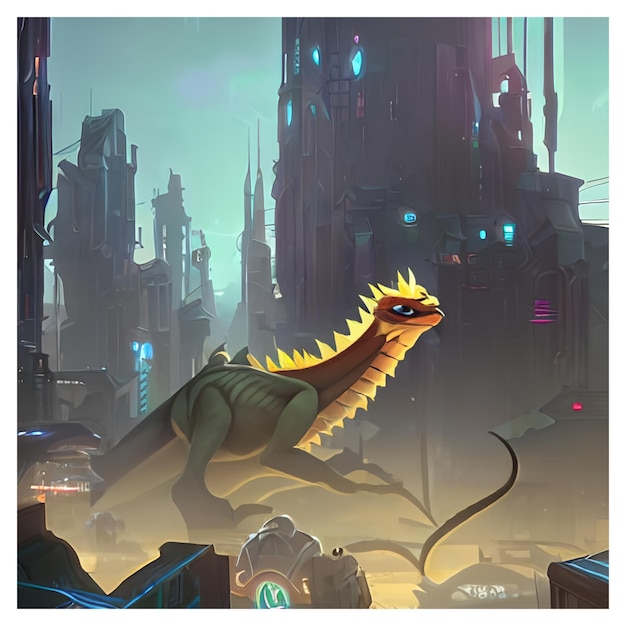 Foto sfera del drago alla città di vista