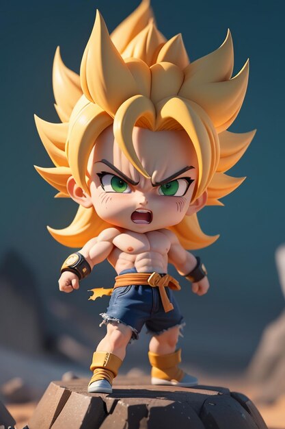 DRAGON BALL Super Saiyan yellow hair boy Japanese cartoon anime character hand made toy model