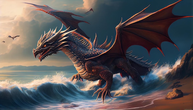 Dragon on the beach wallpapers and images