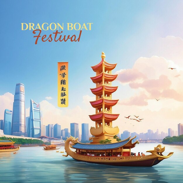 Dragon Boat Festival Guangzhou Tower During the Festival