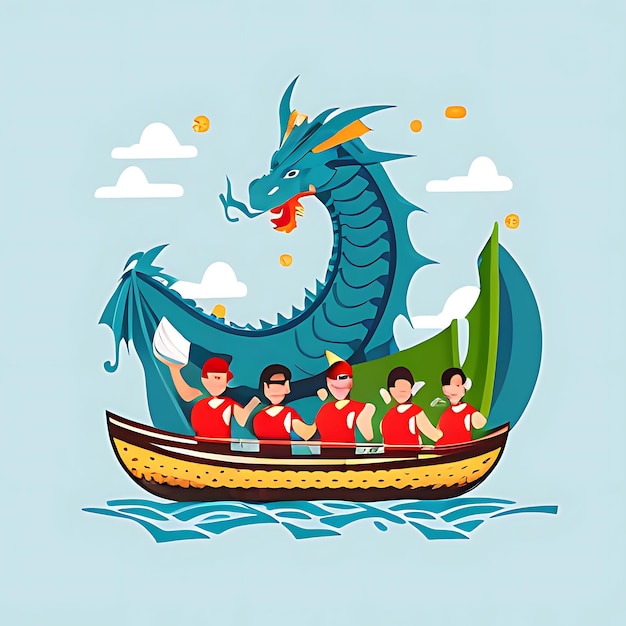 Photo dragon boat festival illustration