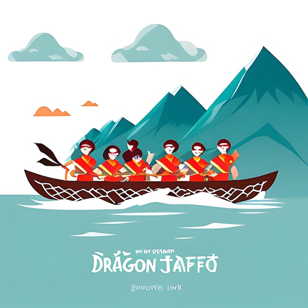 Фото Иллюстрация фестиваля лодок драконов