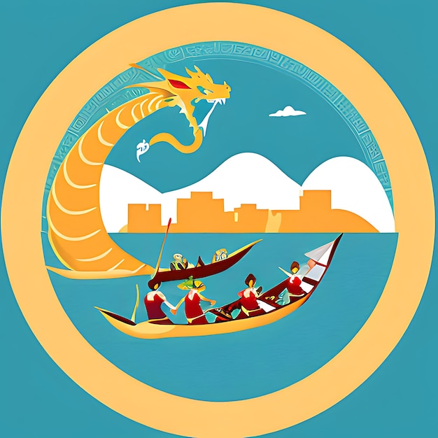 Photo dragon boat festival illustration