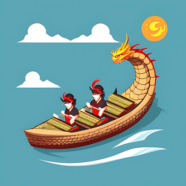 Photo dragon boat festival illustration