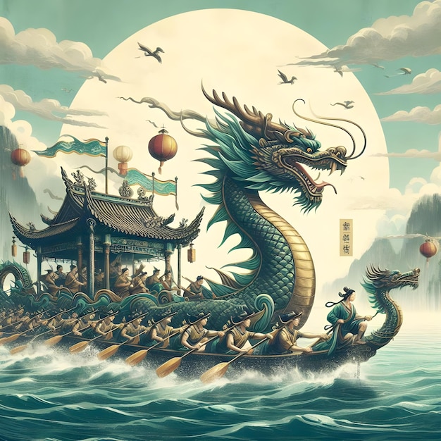写真 中国のドラゴンボートフェスティバル 背景の壁紙