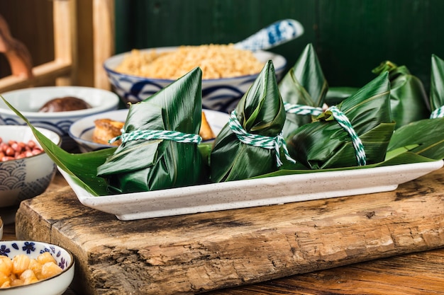 Photo dragon boat festival rice dumplings