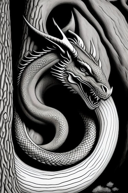 dragon book illustration Ai generated