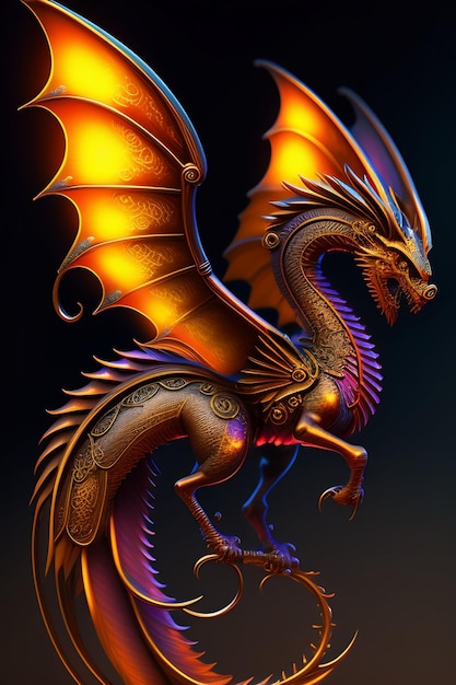 dragon book illustration Ai generated