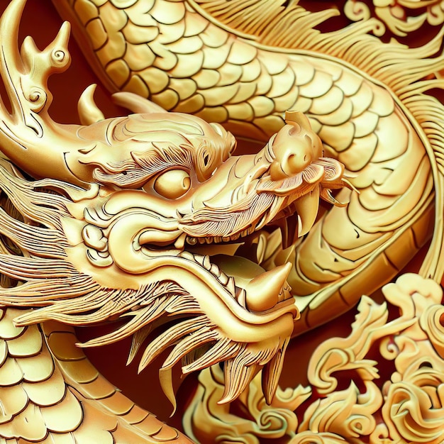 dragon carved in gold