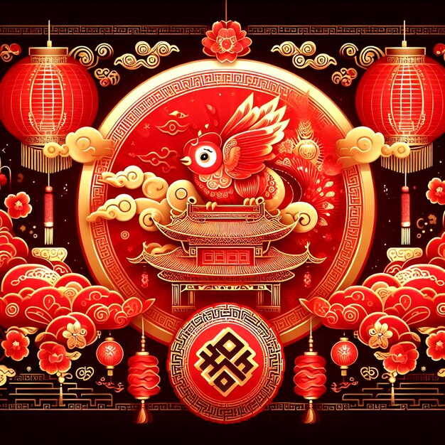 Фон китайского Нового года дракона
