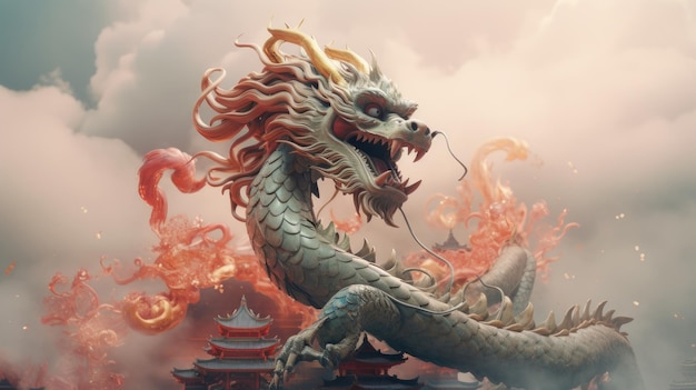 Dragon of chinese style beautiful background