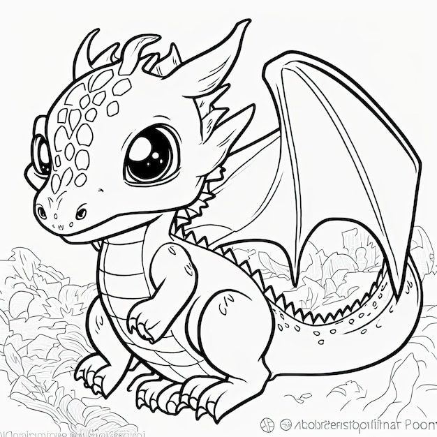 Premium AI Image | Dragon Coloring Pages for kids and adults