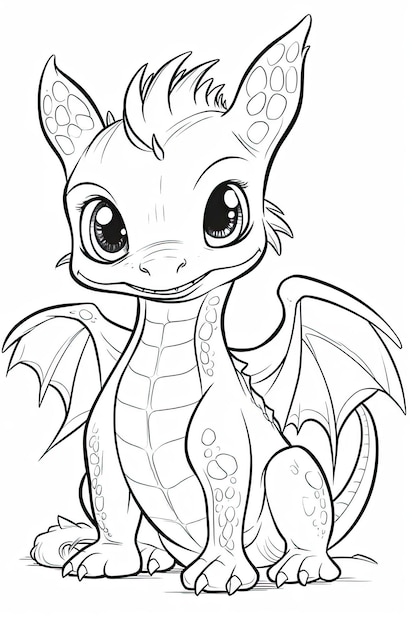 Photo dragon coloring pages for kids and adults