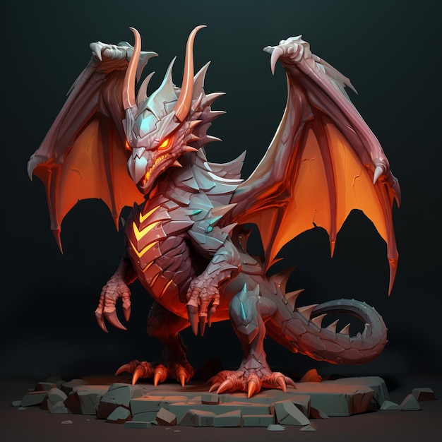 Dragon Cultist Realistische 3D-weergaven in Tom Whalen stijl