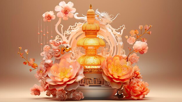 Dragon decoration made of colorful transparent resin Chinese New Year theme