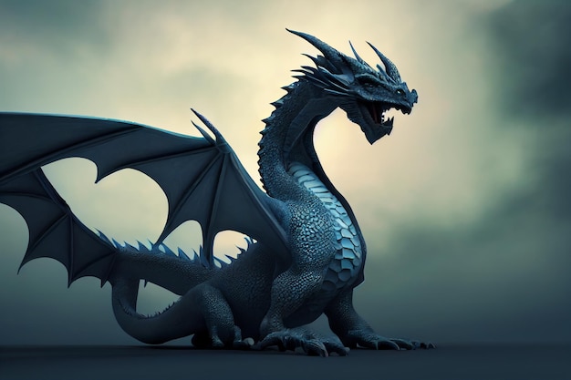Dragon Digital Realistic Concept Art.