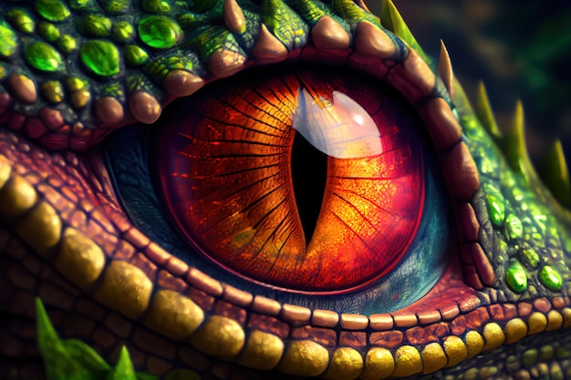 Dragon eye close-up 3d illustratie Generatieve AI