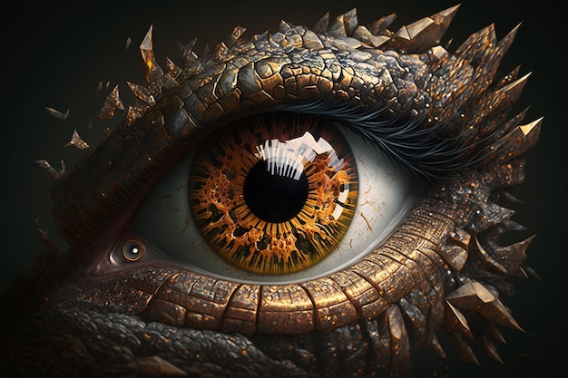 Dragon eye illustration wallpaper image Ai generated art