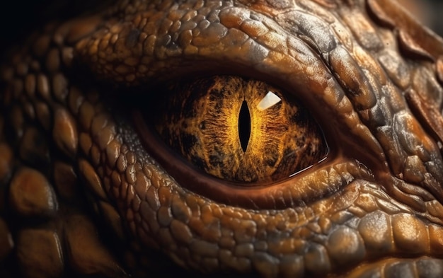 A dragon eye with a gold ring around the eye