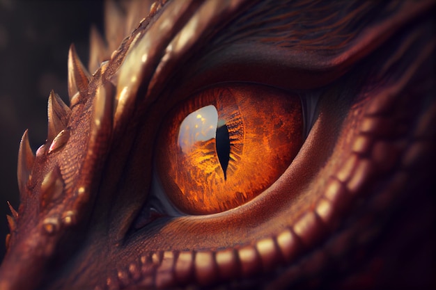 Dragon eye with a golden eye
