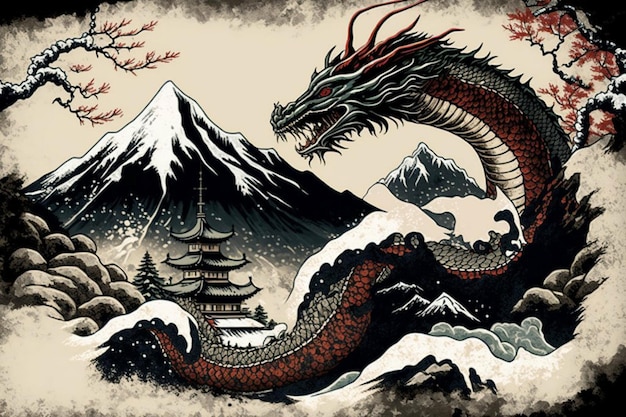 Dragon fantasy art background