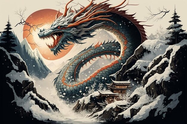 Dragon fantasy art background