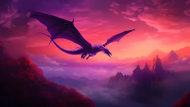 Photo dragon flying illustration