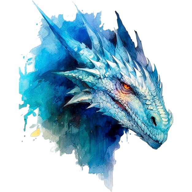 The dragon from the witcher on a white background