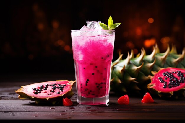 Dragon Fruit Elixir CloseUp Symphony of Vibrant Juice