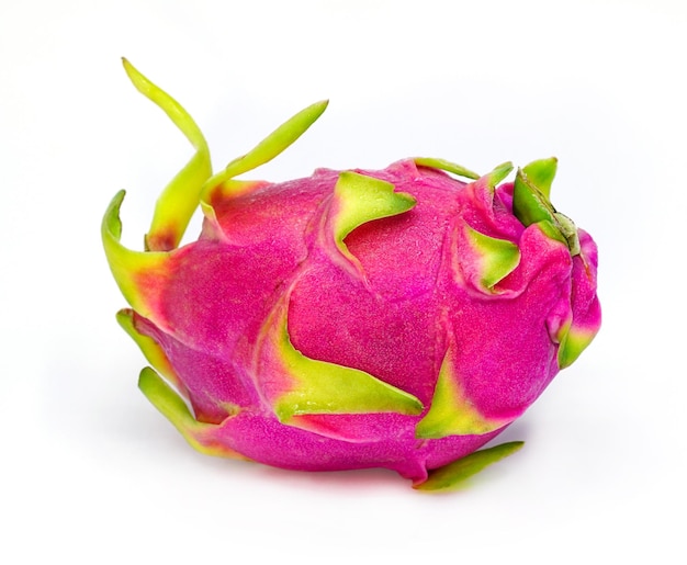 Dragon fruit geïsoleerd op een witte achtergrondKleurrijke gezonde biologische Pitaya