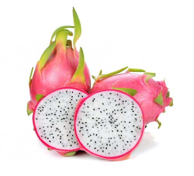 Dragon Fruit isolated against white background.