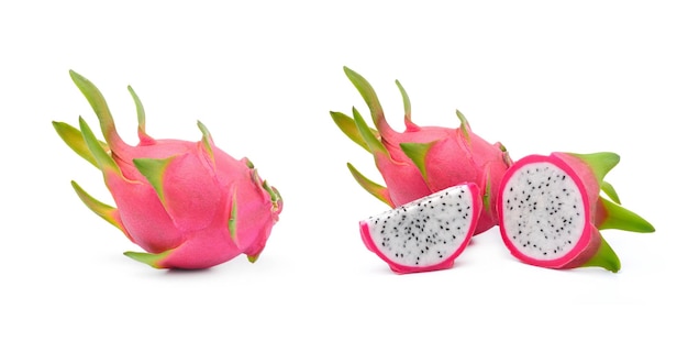 Dragon fruit isolated on white background fruit healthy concept