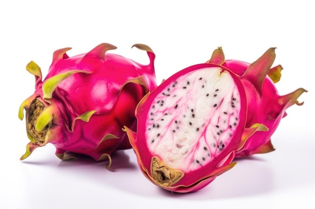 Dragon fruit isolated on white background fruit healthy concept