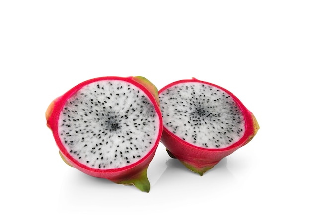 Dragon fruit isolated on white background with clipping path