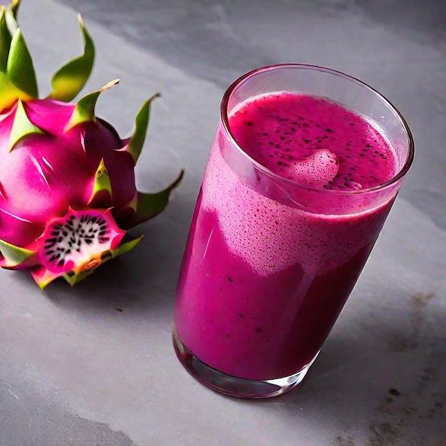 Photo dragon fruit juice photo with ai generative