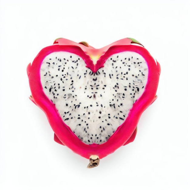 Foto dragon fruit love una delizia a forma di cuore ia generativa