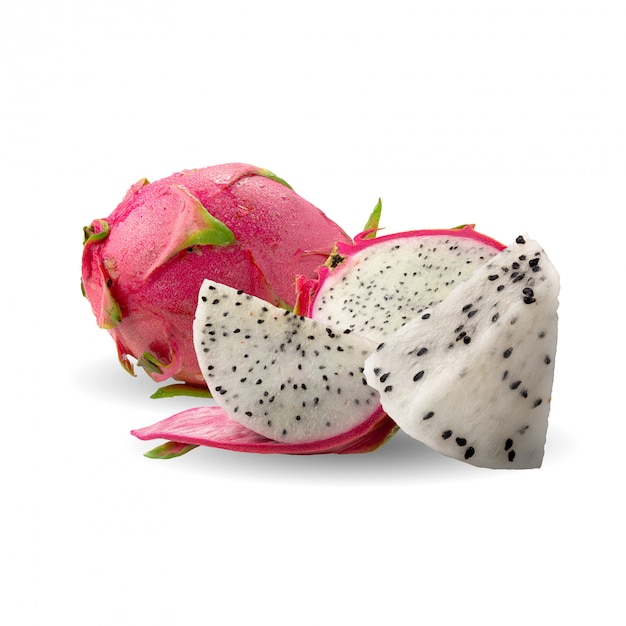 Dragon fruit of pitaya op wit