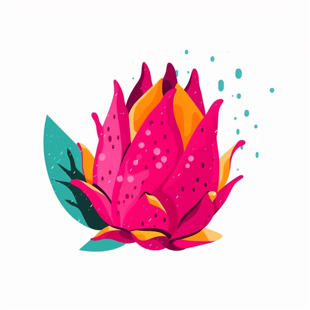 Dragon Fruit vector eenvoudige egale kleur