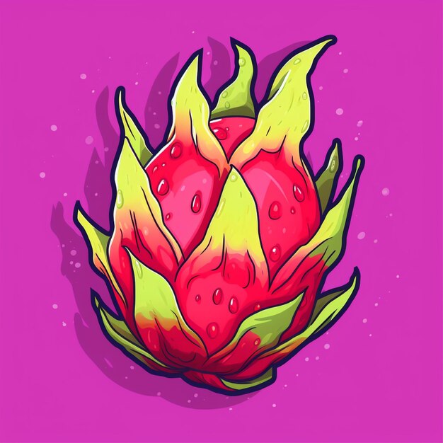 Dragon Fruit vector eenvoudige egale kleur