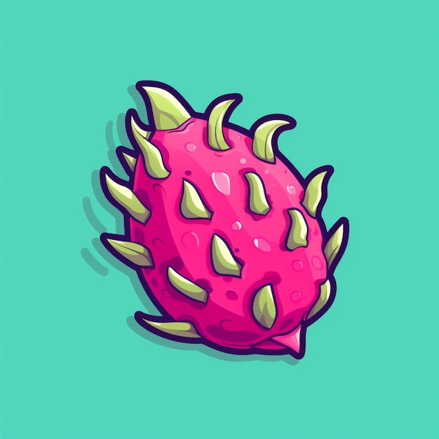 Dragon Fruit vector eenvoudige egale kleur