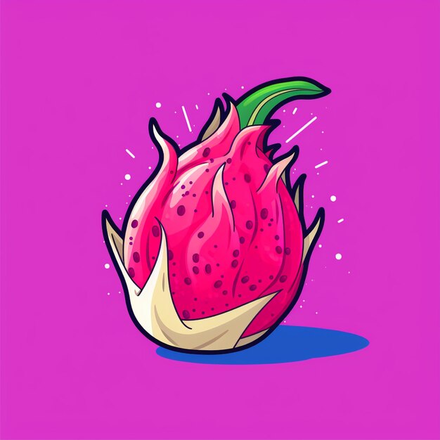 Dragon Fruit vector eenvoudige egale kleur