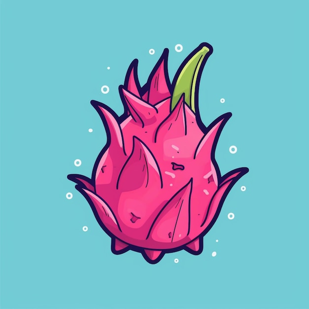 Dragon Fruit vector eenvoudige egale kleur