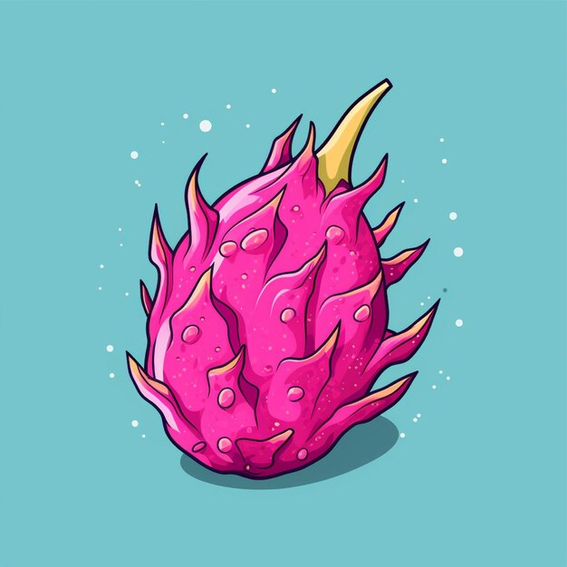 Dragon fruit vector simple flat color