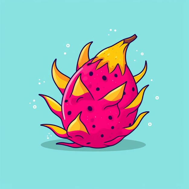 dragon fruit vector simple flat color